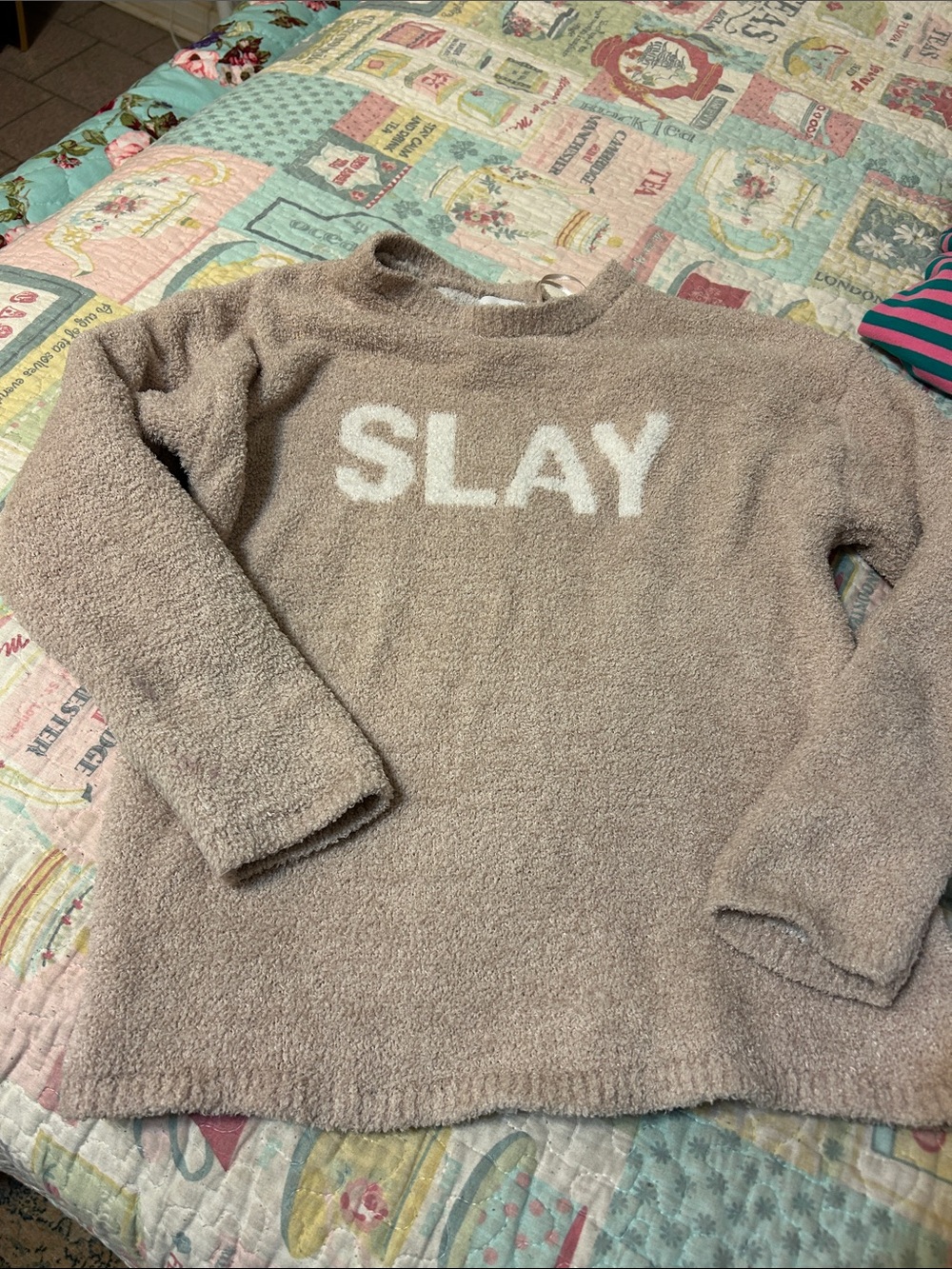 Cupcakes and Cashmere SLAY Cozy Pullover Sweater in Taupe